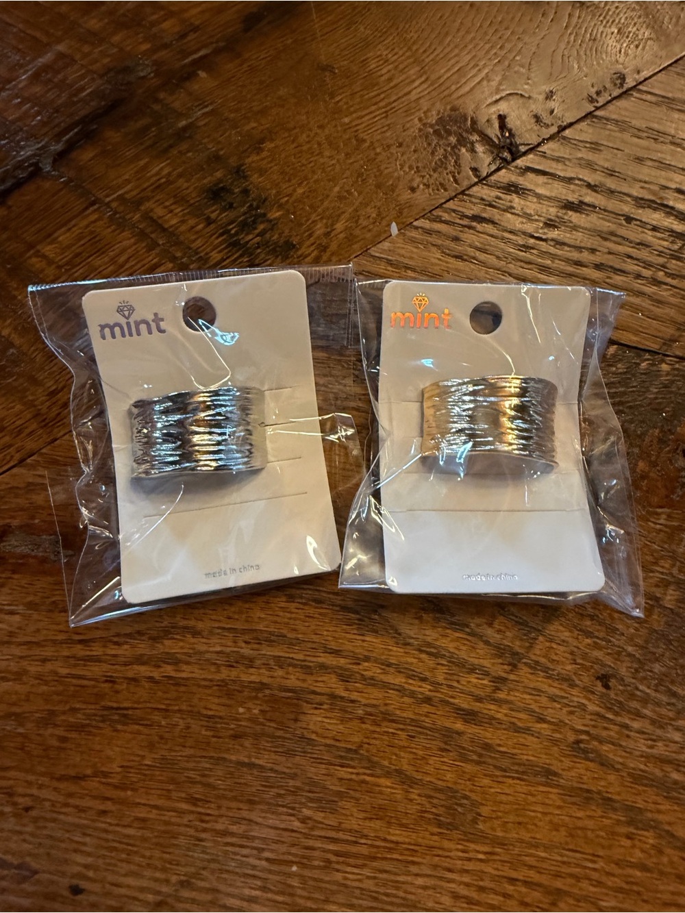 Mint Silver/gold Tone Hair Rings Set of 2
